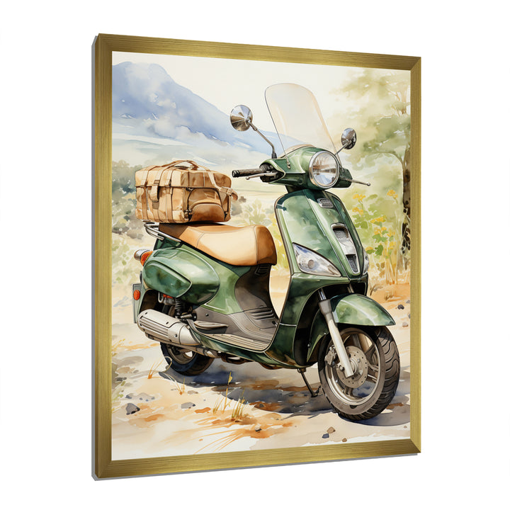 Scooter Touring Companion I - Scooter Canvas Wall Art