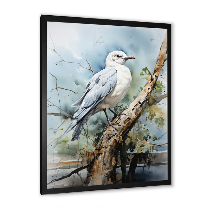 Seagull Coastal Guardian On Branch - Seagull Wall Art Prints
