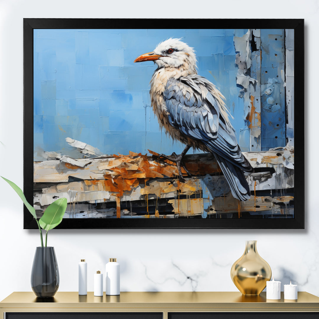 Seagull Coastal Guardian Collage - Multi-Color Seagull Wall Art