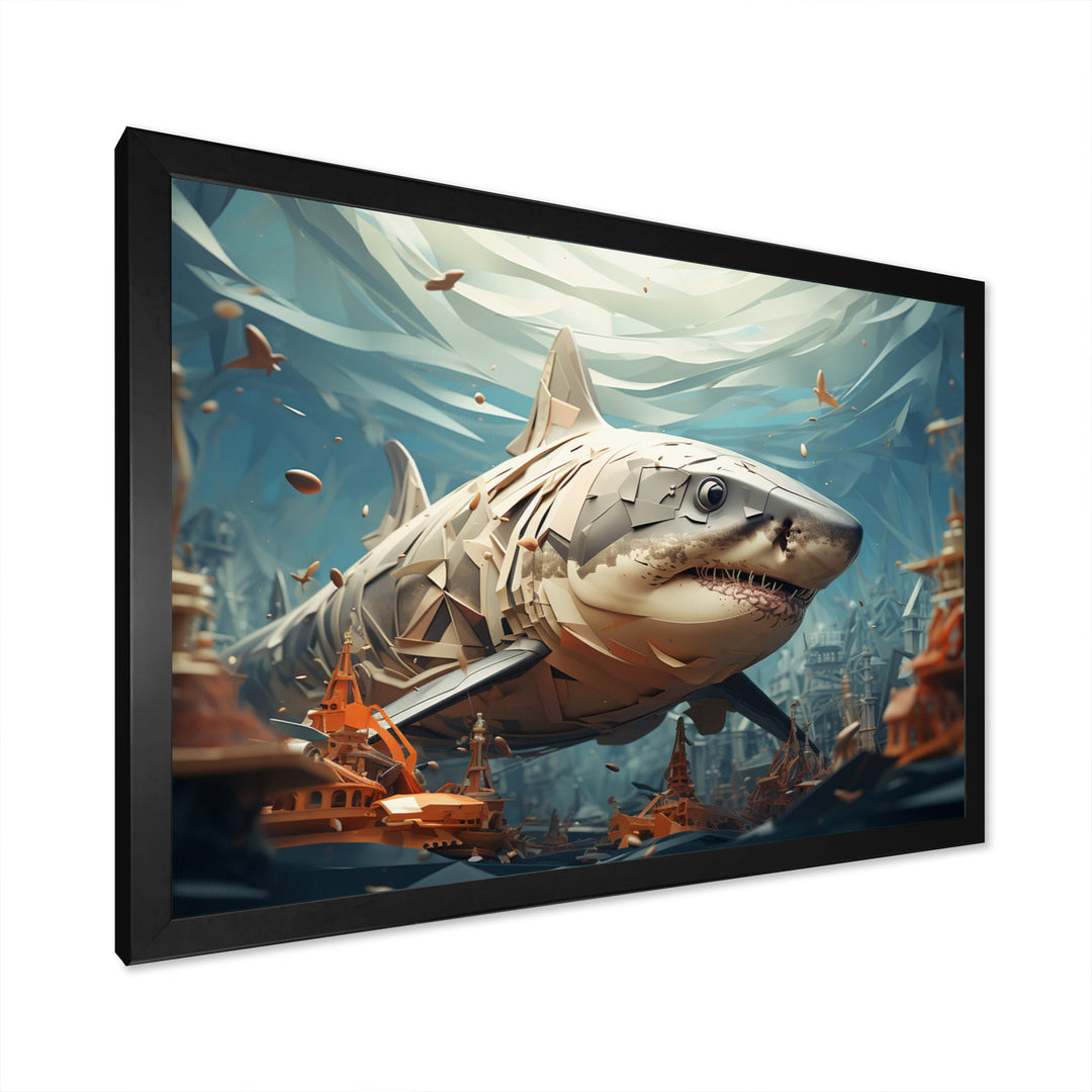 Shark Coastal Guardian - Multi-Color Shark Wall Art