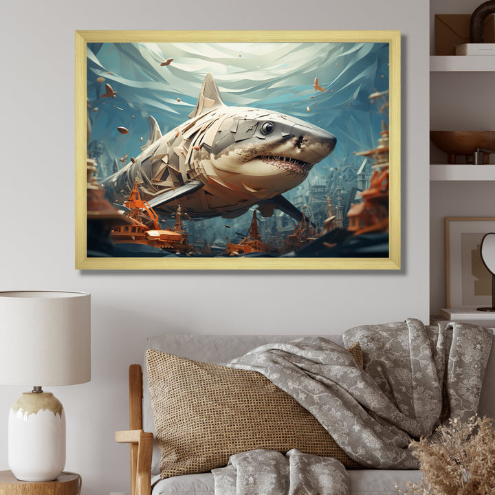 Shark Coastal Guardian - Multi-Color Shark Wall Art