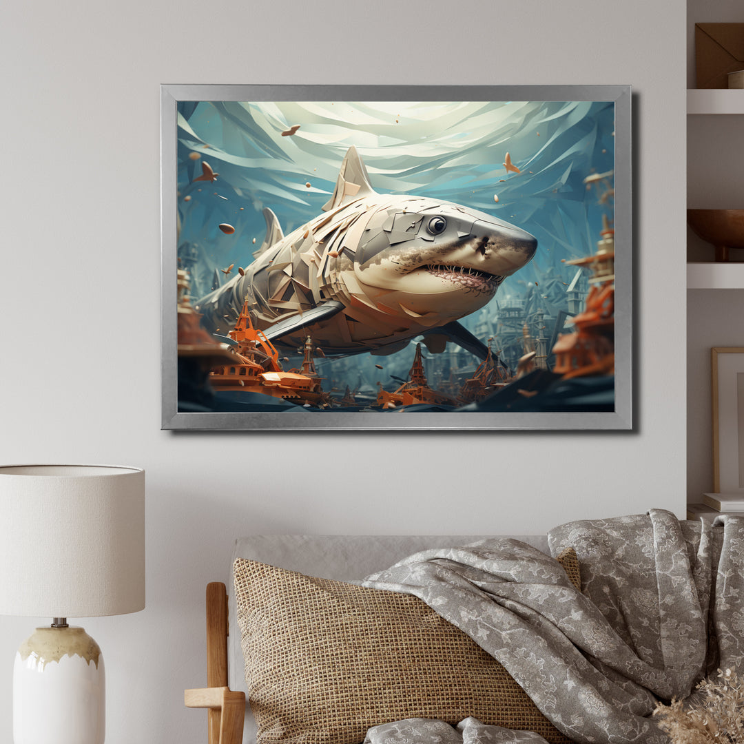 Shark Coastal Guardian - Multi-Color Shark Wall Art