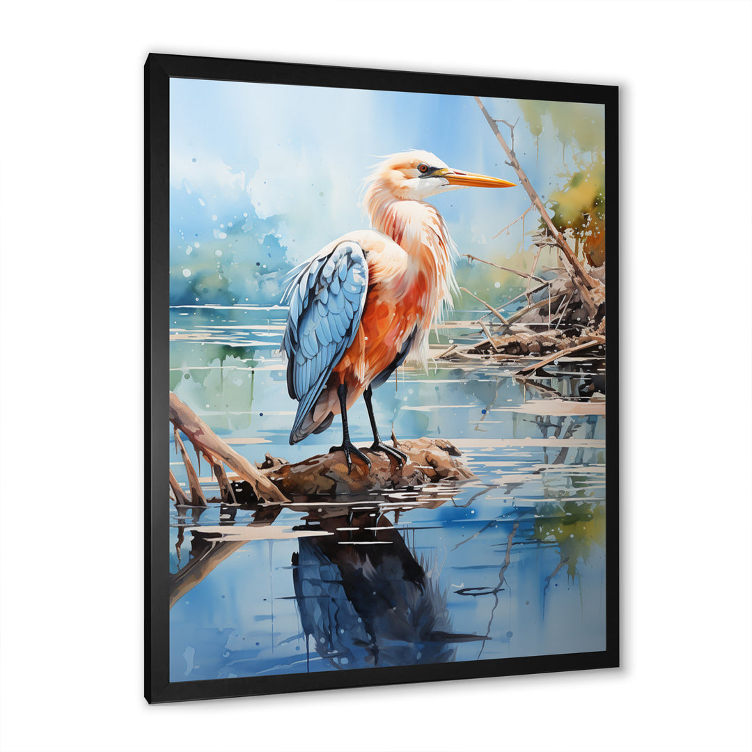 Seagull Reflections On Water Pointillism - Seagull Bedroom Wall Art