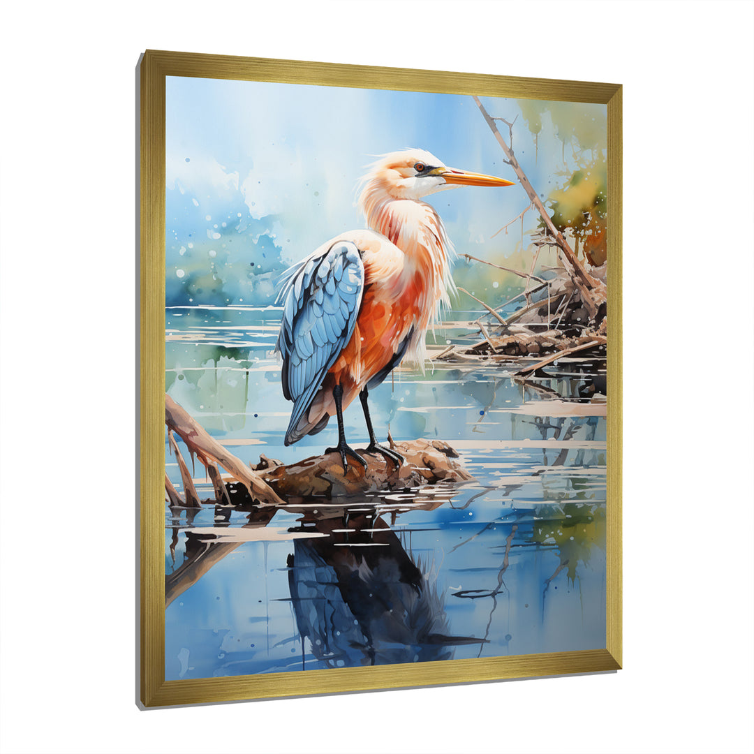 Seagull Reflections On Water Pointillism - Seagull Bedroom Wall Art