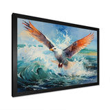 Seagulls Dance Pointillism Over Sea - Seagull Wall Decor