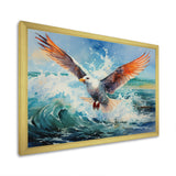 Seagulls Dance Pointillism Over Sea - Seagull Wall Decor