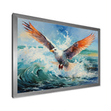 Seagulls Dance Pointillism Over Sea - Seagull Wall Decor