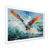 Seagulls Dance Pointillism Over Sea - Seagull Wall Decor