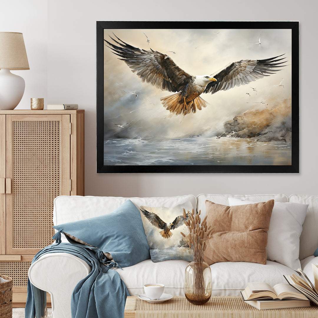 Seagull Silent Flight - Multi-Color Seagull Wall Art