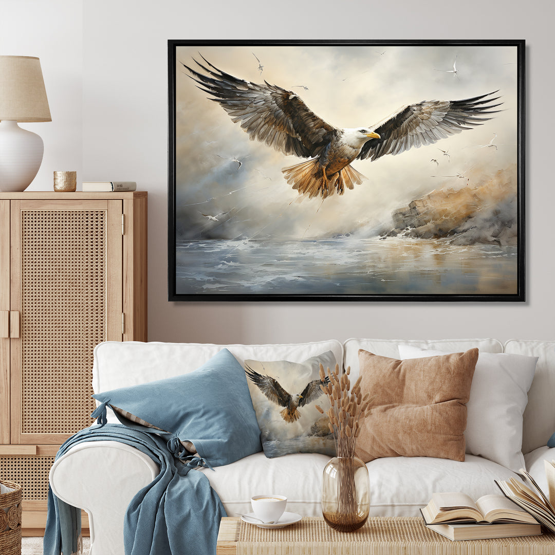 Seagull Silent Flight - Multi-Color Seagull Wall Art