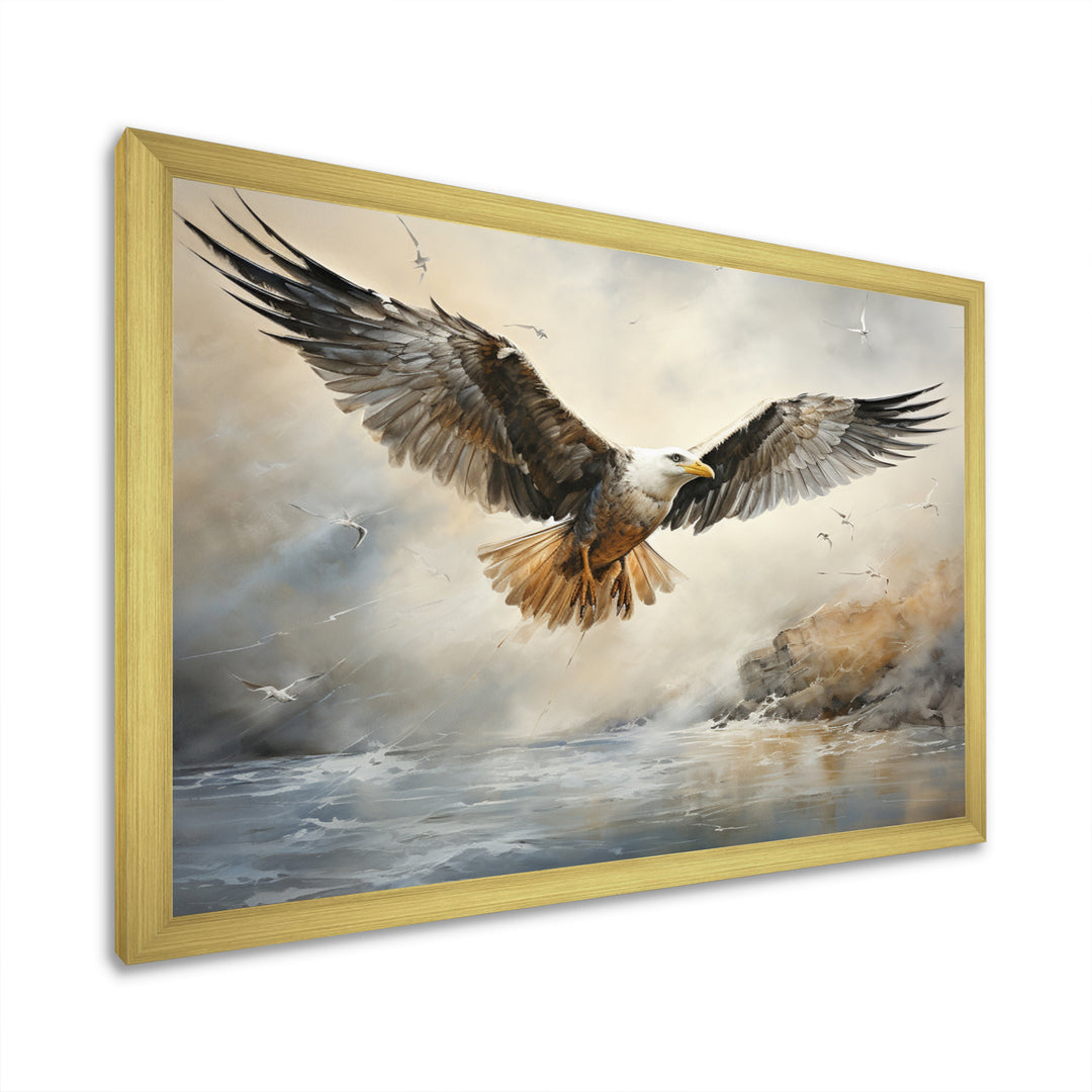 Seagull Silent Flight - Multi-Color Seagull Wall Art