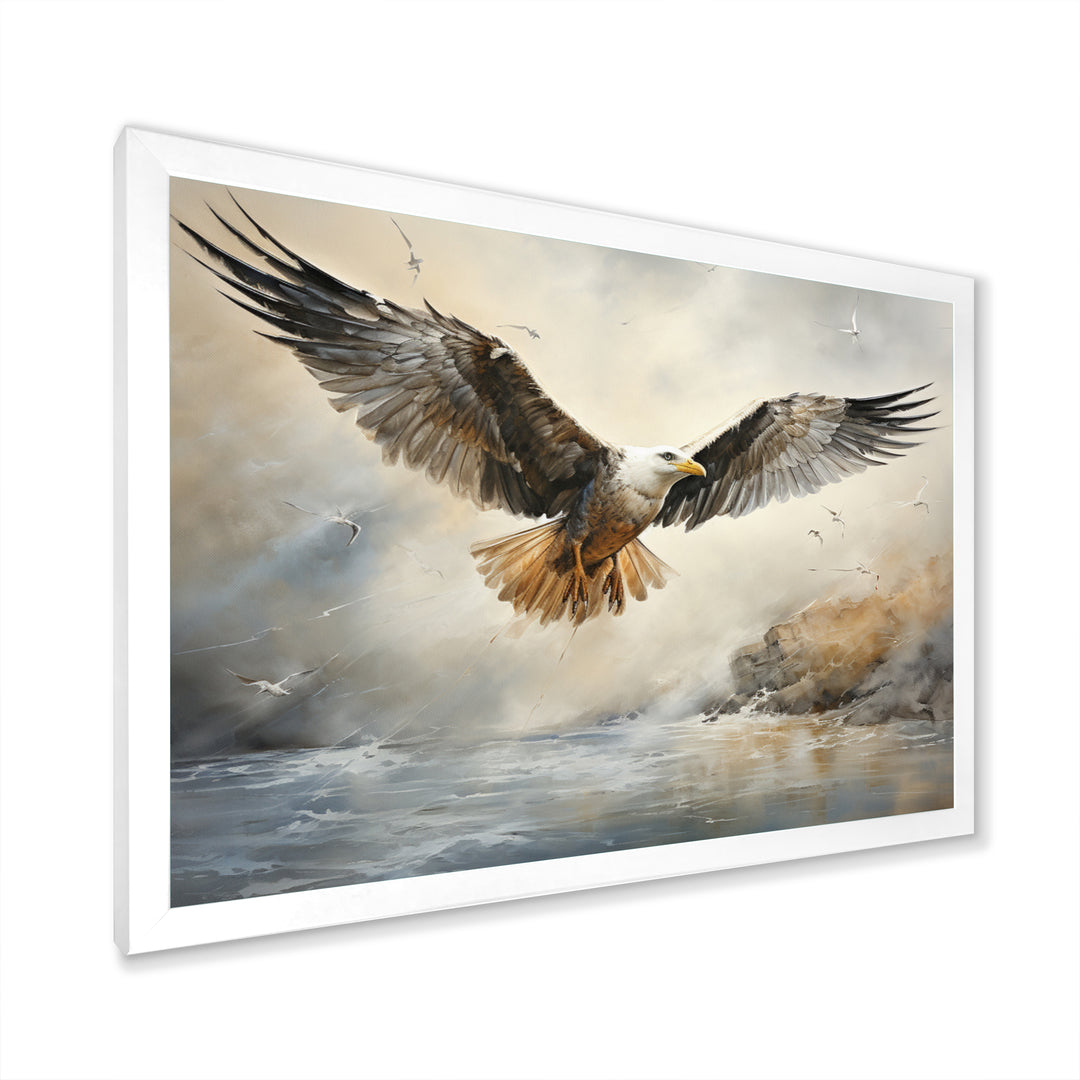 Seagull Silent Flight - Multi-Color Seagull Wall Art