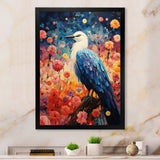 Seagull Whimsical Wings Pointillism - Seagull Framed Canvas Art