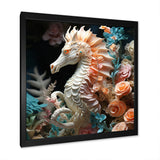 Seahorse With Flowers Sanctuary - Seahorse Home Decor Art