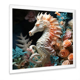 Seahorse With Flowers Sanctuary - Seahorse Home Decor Art