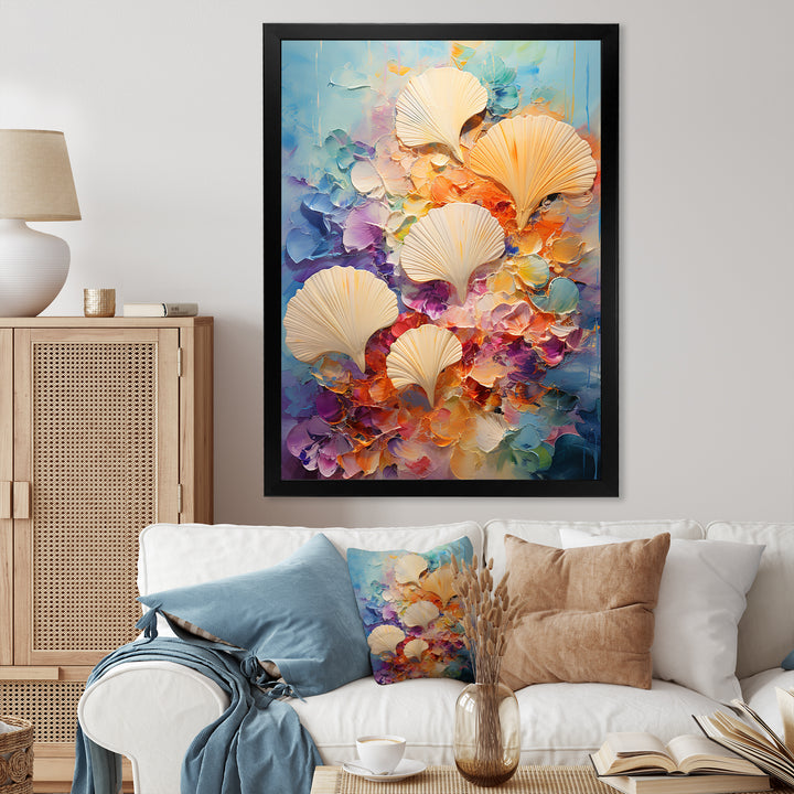 Abstract Ocean Seashell Collage - Seashell Bedroom Wall Art