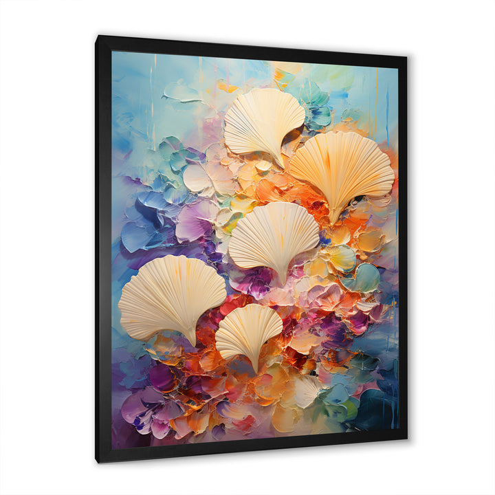 Abstract Ocean Seashell Collage - Seashell Bedroom Wall Art