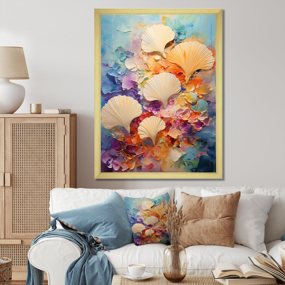 Abstract Ocean Seashell Collage - Seashell Bedroom Wall Art