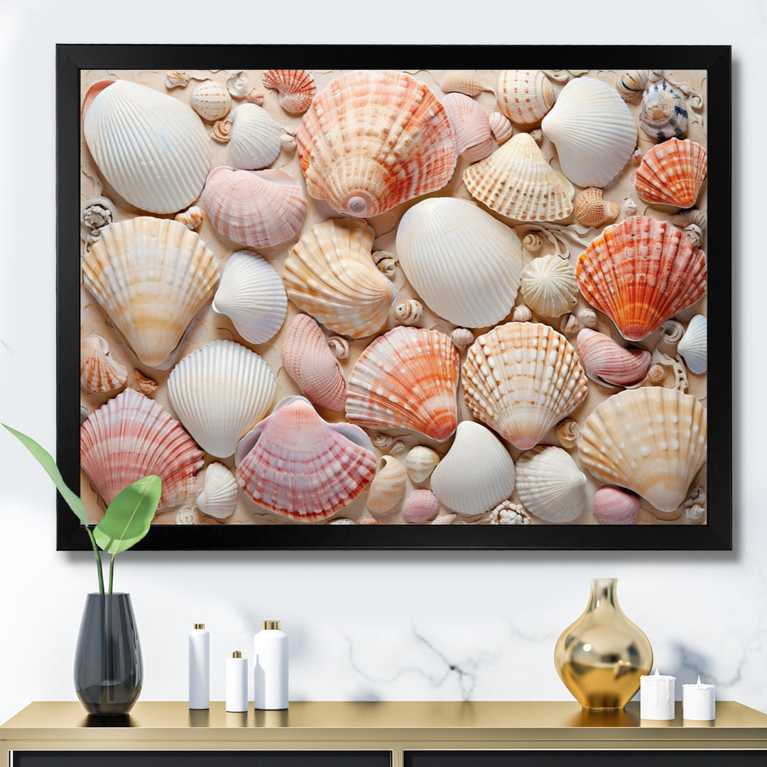 Seashell Contemporary Collage - Seashell Canvas Wall Art