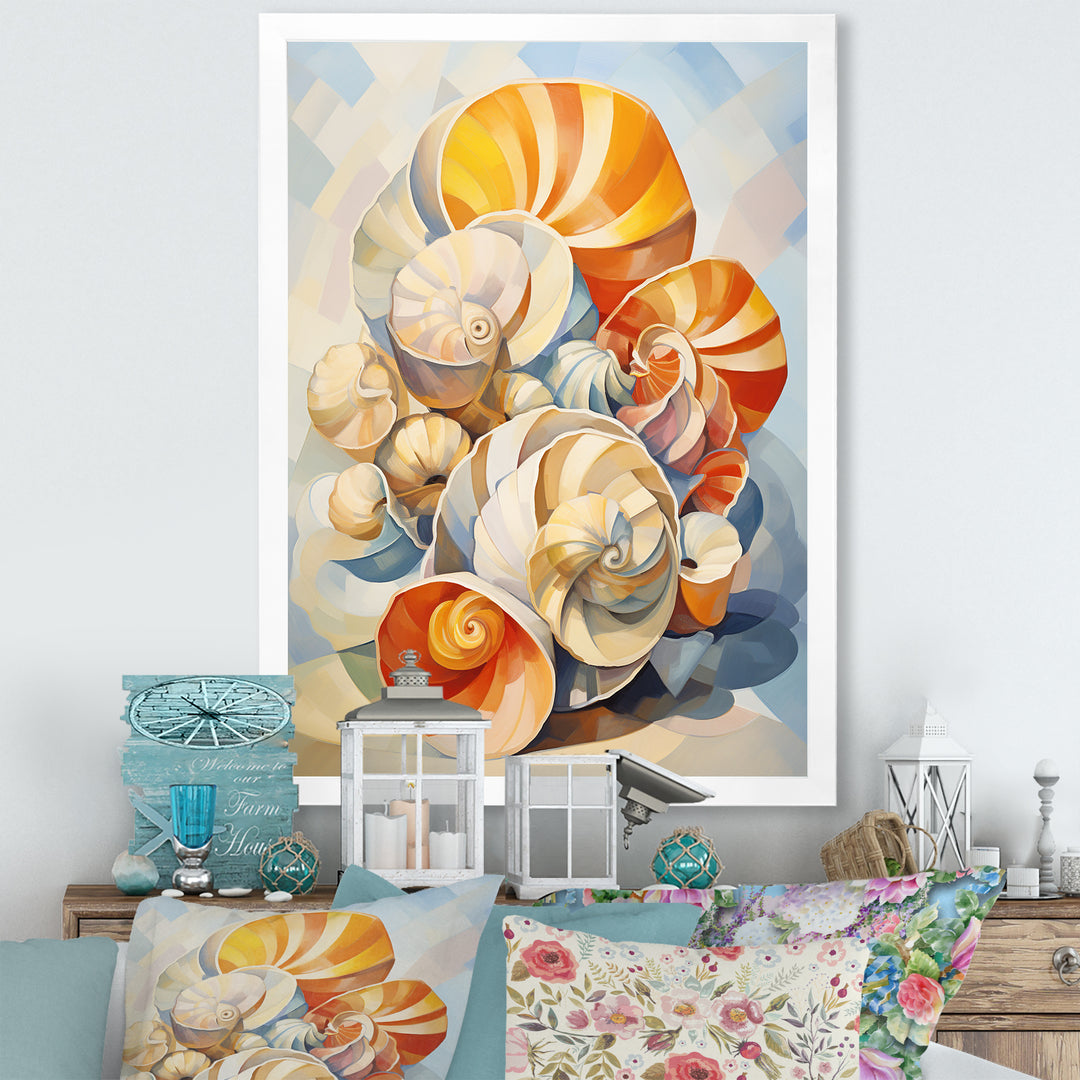 Cubist Colorful Seashells - Seashell Wall Decor