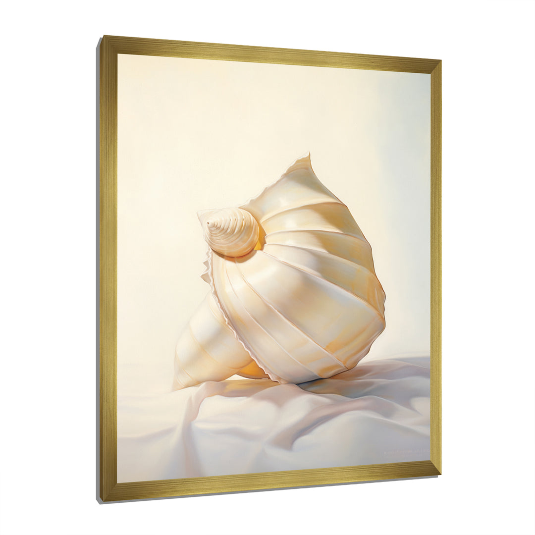 Seashell Minimalist Gems - Beige Seashell Wall Art