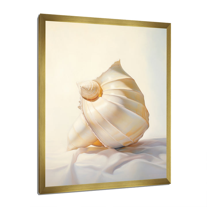 Seashell Minimalist Gems - Beige Seashell Wall Art
