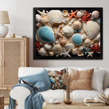 Seashell Collage - Seashell Framed Canvas Art