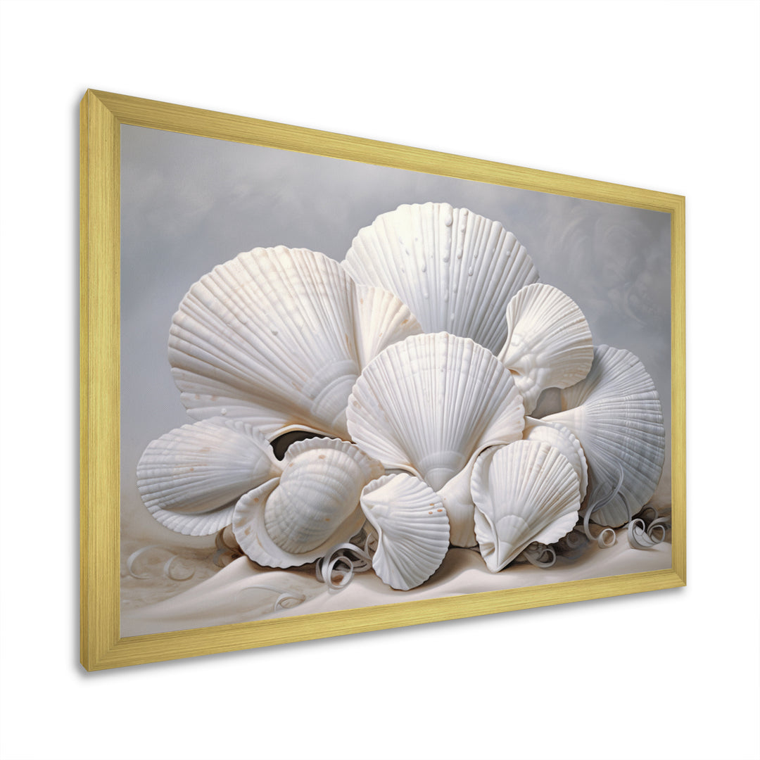 Monochromatic White Seashells - Seashell Home Decor Art