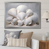 Monochromatic White Seashells - Seashell Home Decor Art