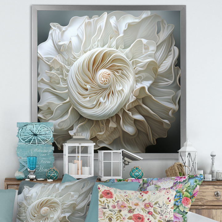 Monochromatic Seashells - Seashell Living Room Wall Art