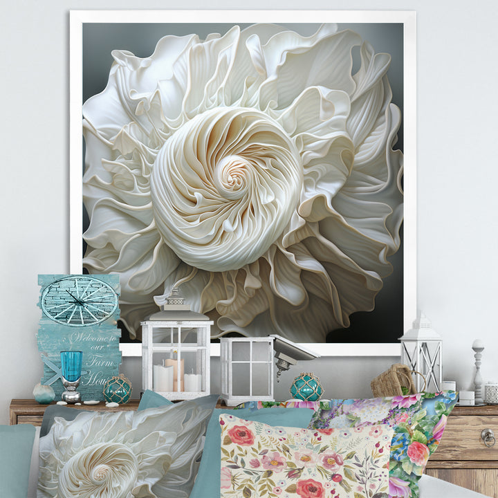 Monochromatic Seashells - Seashell Living Room Wall Art