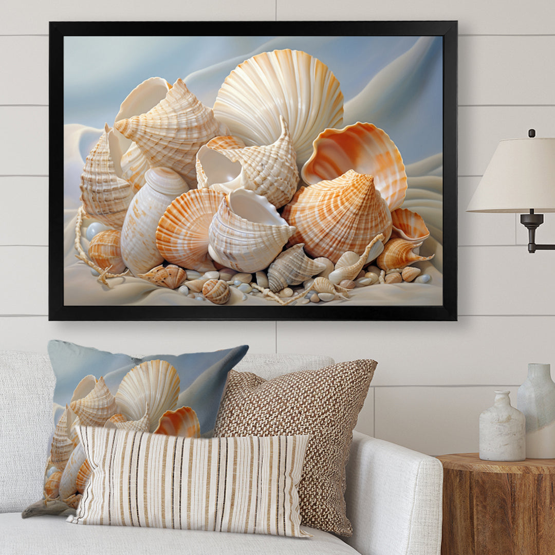 Photorealistic Seashells Collage - Seashell Canvas Wall Art