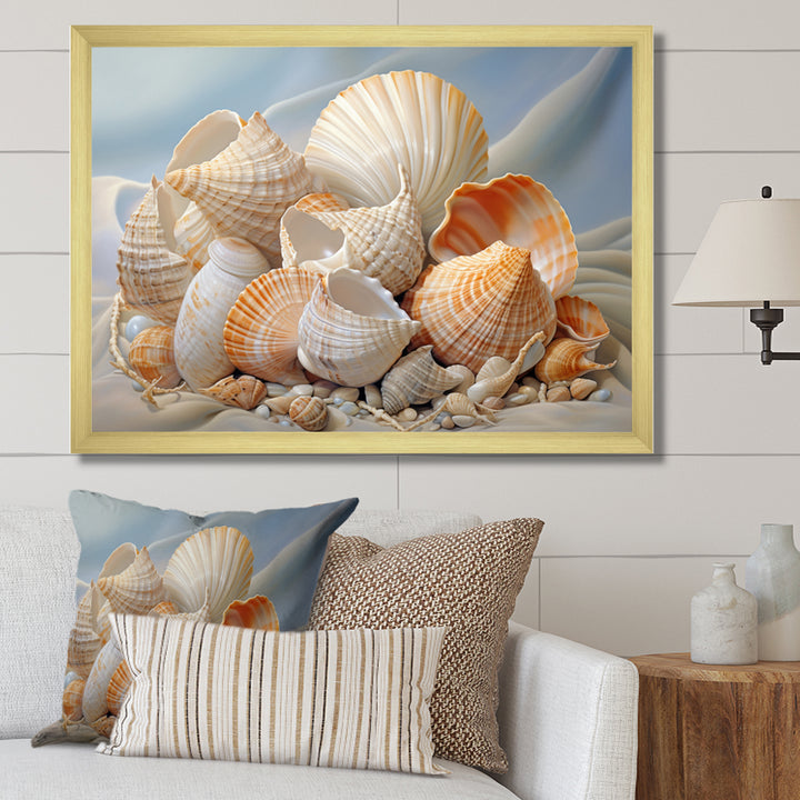 Photorealistic Seashells Collage - Seashell Canvas Wall Art