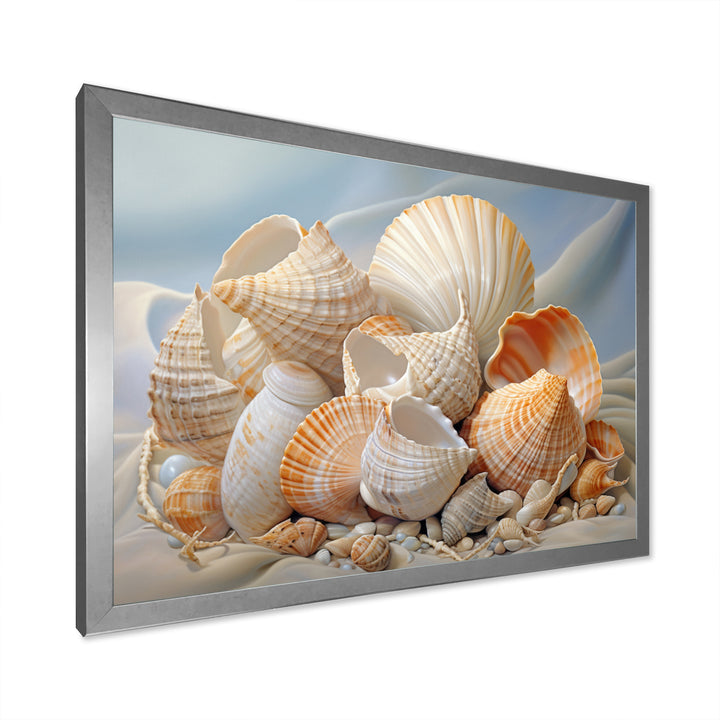 Photorealistic Seashells Collage - Seashell Canvas Wall Art