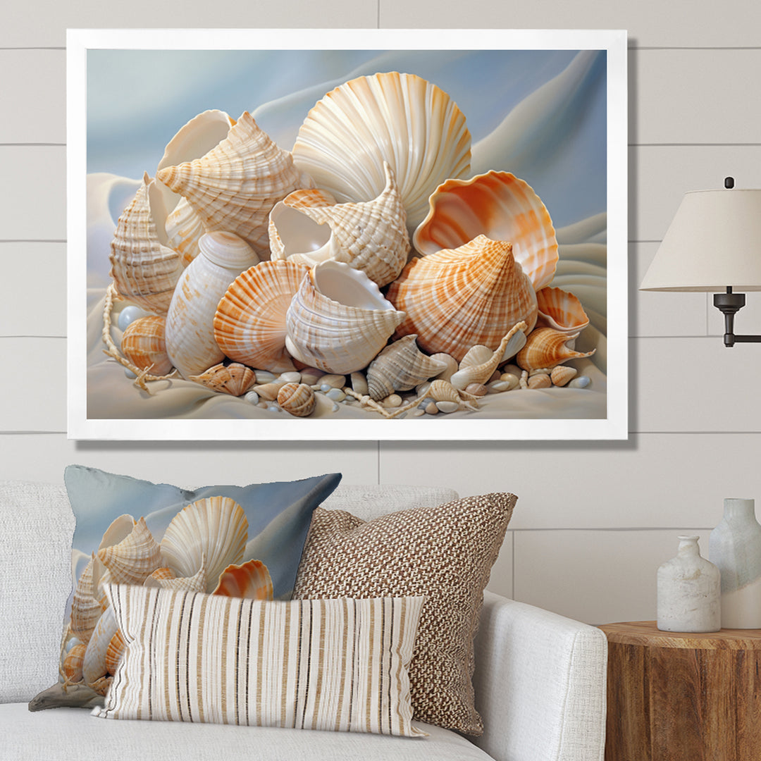 Photorealistic Seashells Collage - Seashell Canvas Wall Art