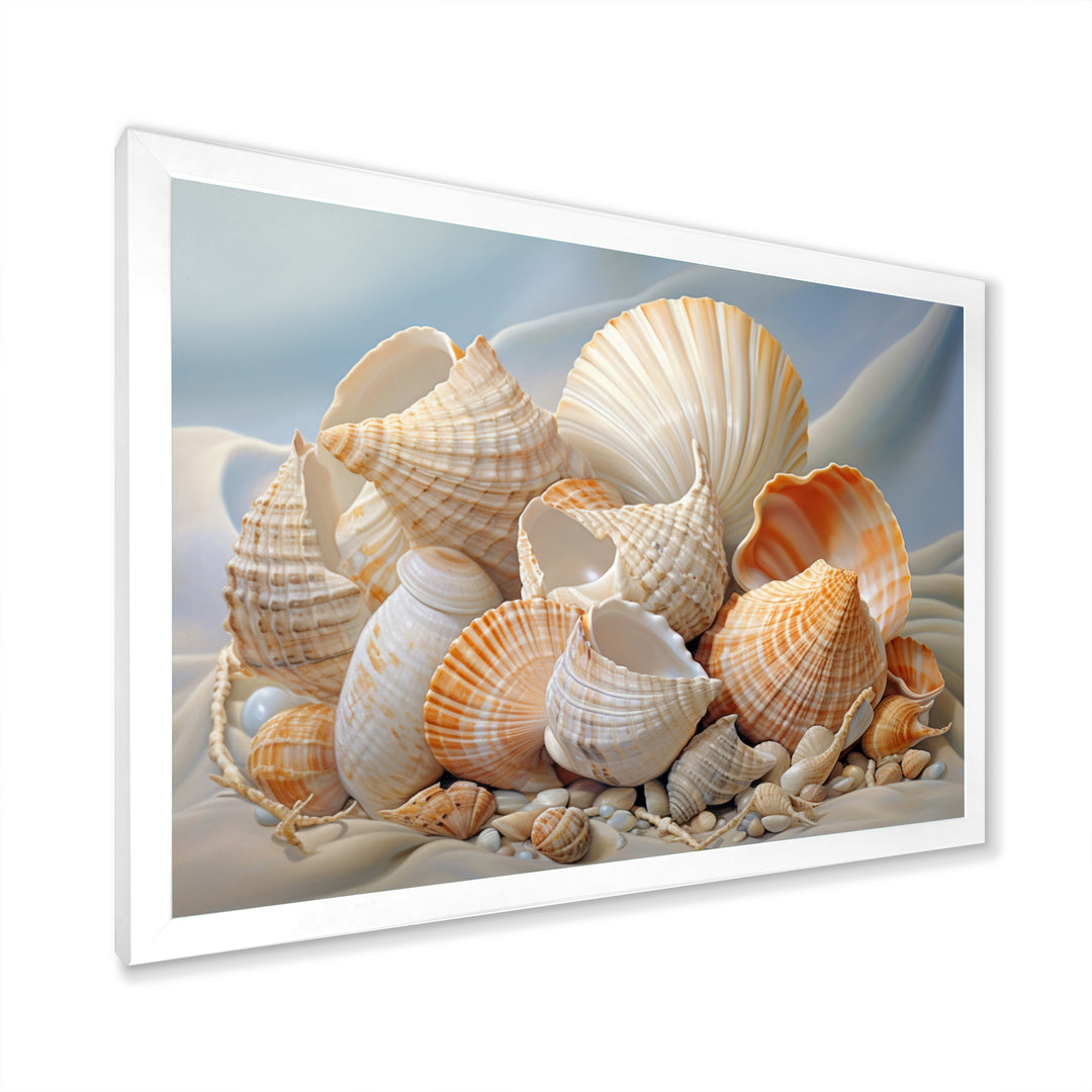 Photorealistic Seashells Collage - Seashell Canvas Wall Art