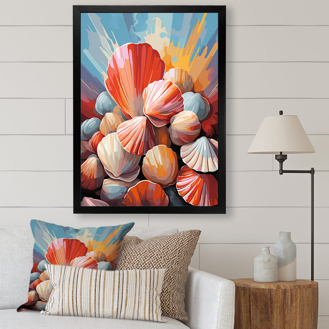 Seashells Pop Art Collage - Seashell Wall Art Prints