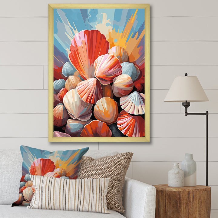 Seashells Pop Art Collage - Seashell Wall Art Prints