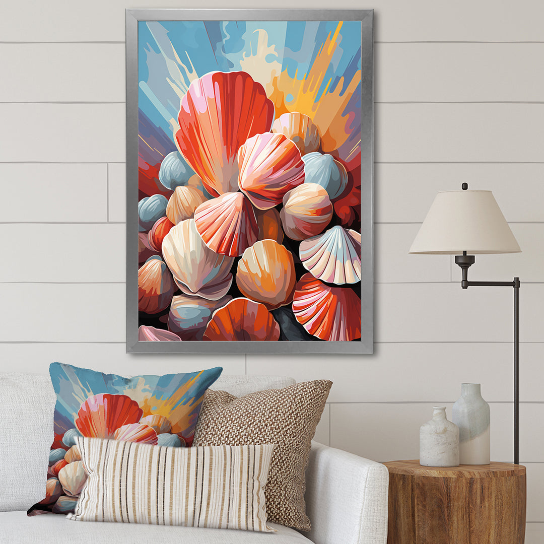 Seashells Pop Art Collage - Seashell Wall Art Prints