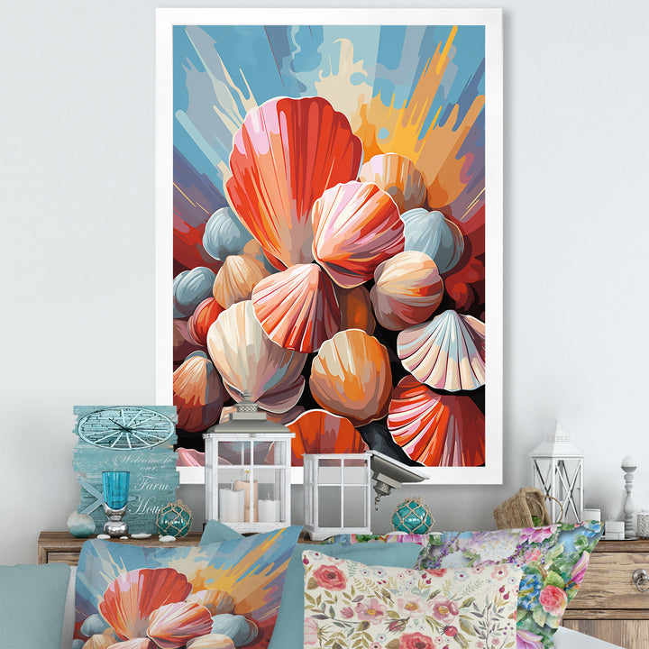 Seashells Pop Art Collage - Seashell Wall Art Prints