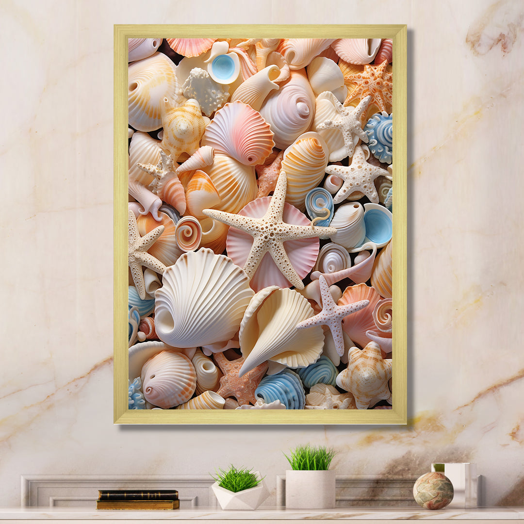 Seashell Realistic Treasures Realism - Multi-Color Seashell Wall Art
