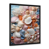 White Seashells Serenity Pastoral - Seashell Living Room Wall Art