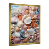White Seashells Serenity Pastoral - Seashell Living Room Wall Art