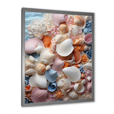 White Seashells Serenity Pastoral - Seashell Living Room Wall Art