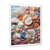 White Seashells Serenity Pastoral - Seashell Living Room Wall Art