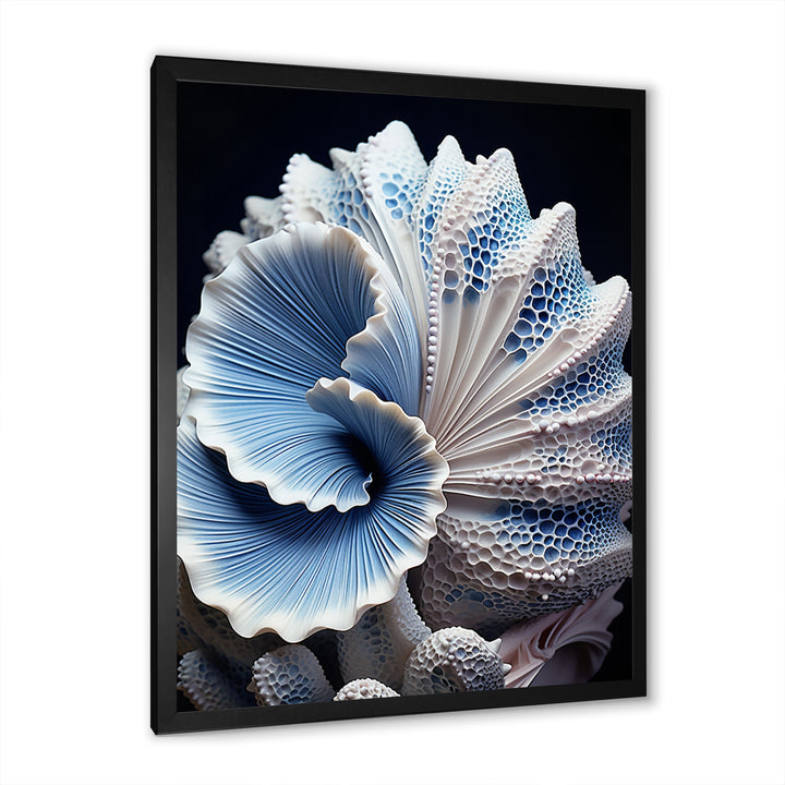 Blue Seashell Symphony - Seashell Canvas Wall Art