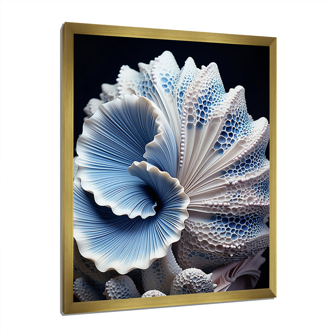 Blue Seashell Symphony - Seashell Canvas Wall Art