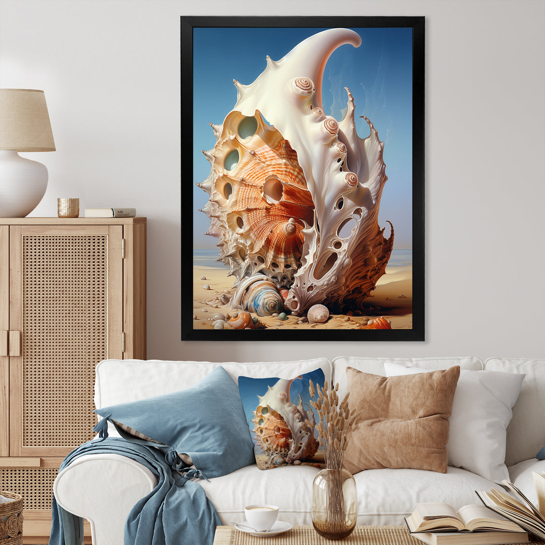Abstract Surreal Seashells - Seashell Canvas Wall Art