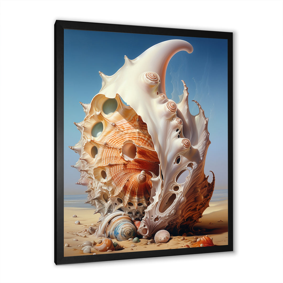 Abstract Surreal Seashells - Seashell Canvas Wall Art