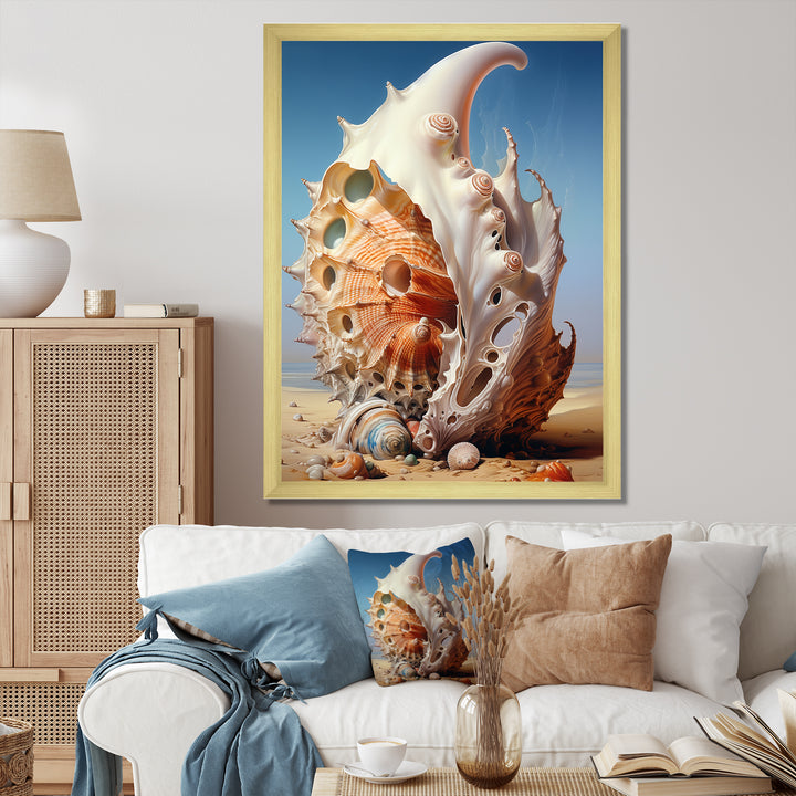 Abstract Surreal Seashells - Seashell Canvas Wall Art